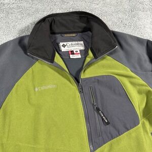 Vintage Columbia Interchange Titanium Fleece Full Zip Jacket Vented XL Green